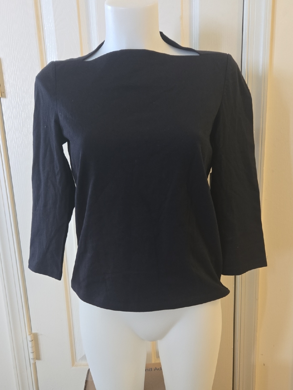 kate spade Black Boatneck Long Sleeve Top